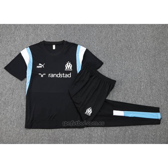 Chandal del Olympique Marsella Manga Corta 2023-2024 Negro